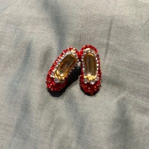 Ruby Red Oz Slippers-Gold Tone